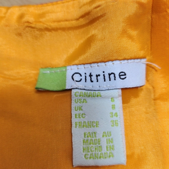 Citrine Hot Pink Vintage 2000s Y2K Fairycore Orange Threaded Dress 6 - Picture 10 of 12